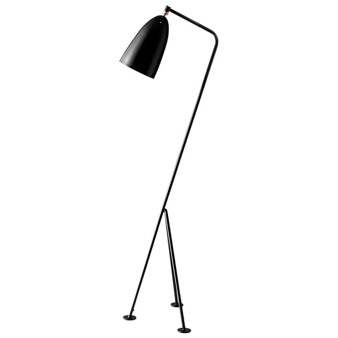 Lampadaire Grasshopper de Greta Grossman, noir jais en vente