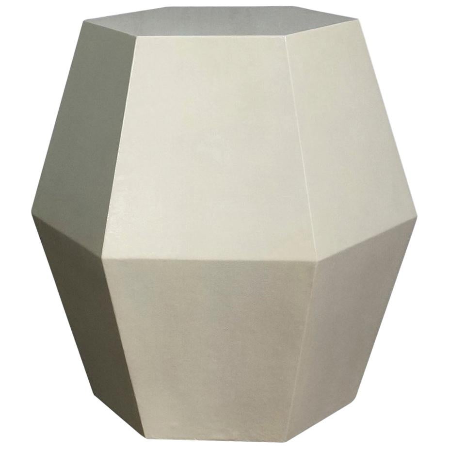 Modern Side Table in Faux Parchment from Costantini, Tamino Hex