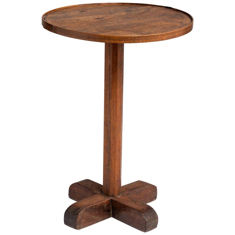 Walnut and Oak Primitive Side Table, France, circa 1860 1