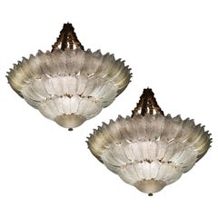 Spectacular Pair of Venetian Murano Ceiling Lights