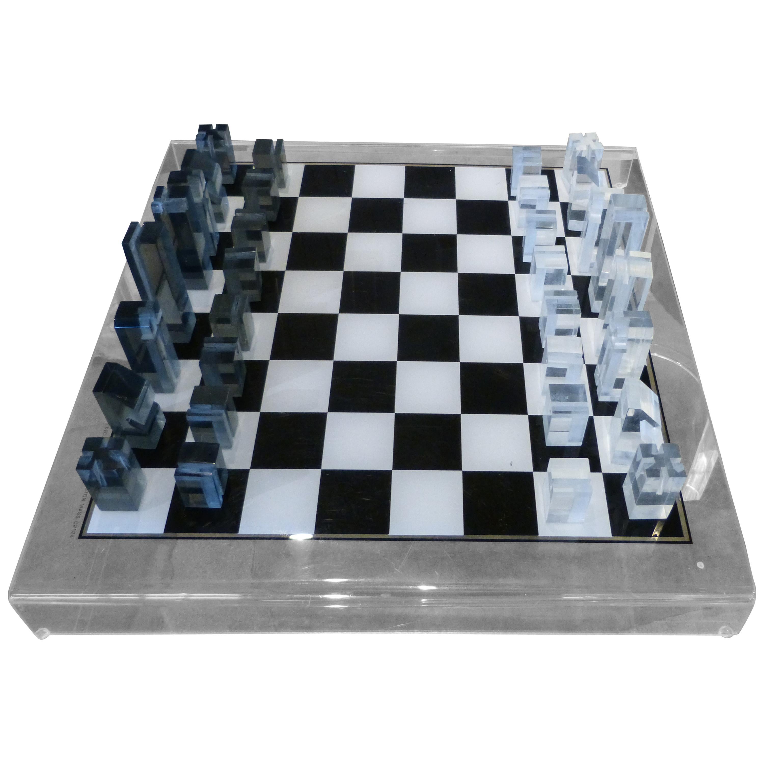 1973 Executive Games Acrylic Chess Set with Board