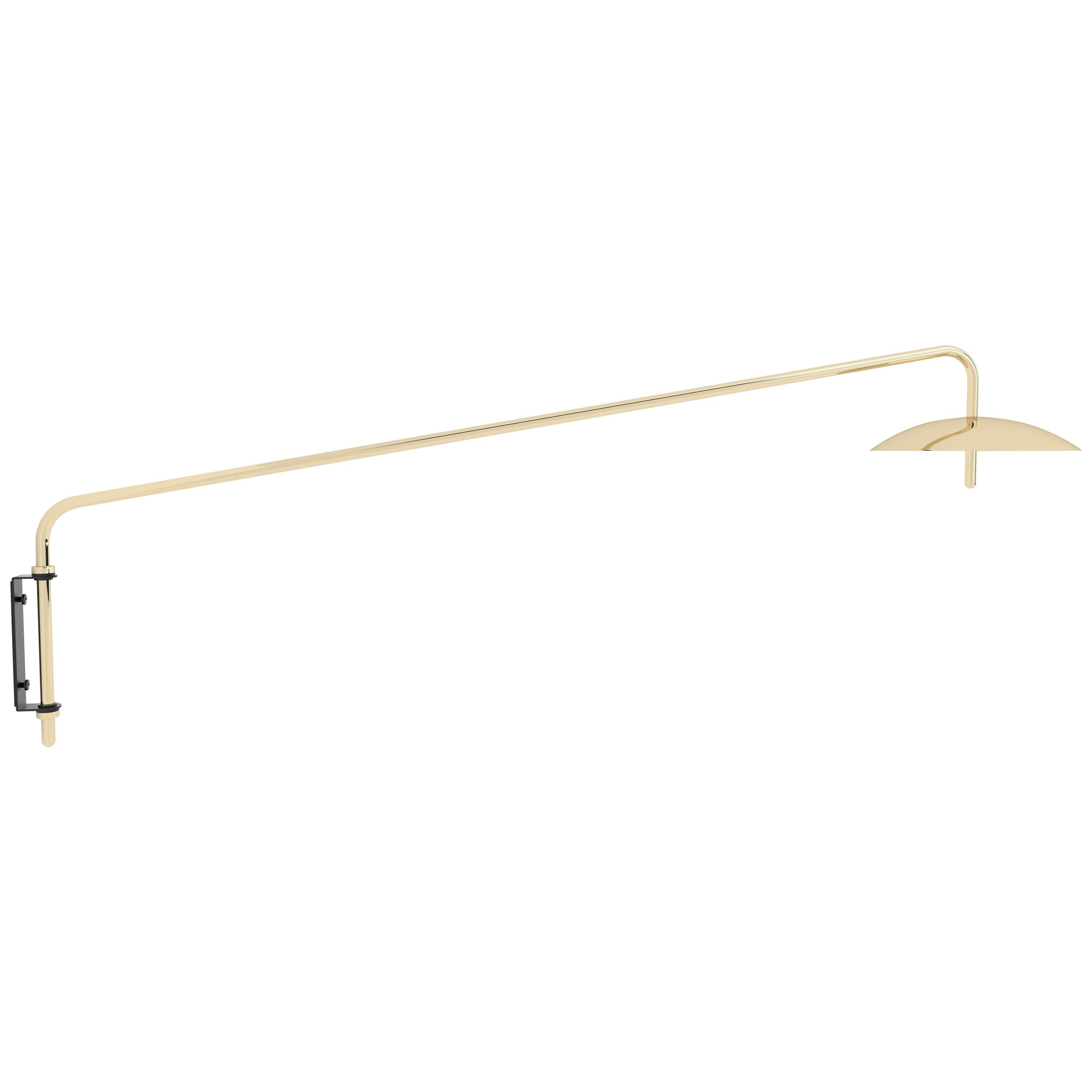 Signal Swing Arm Sconce in Brass, Long, from Souda, Made to Order For Sale