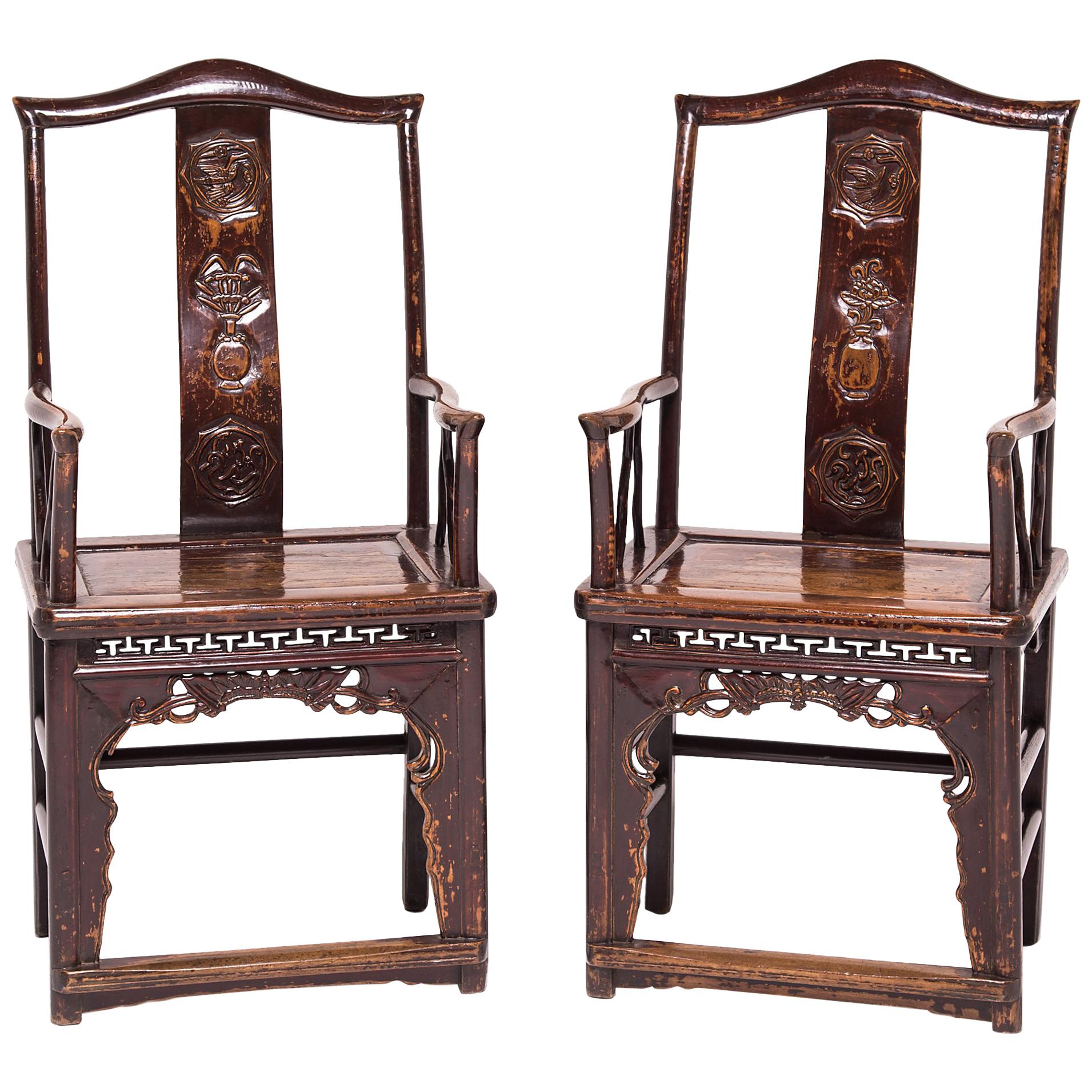 Pair of Chinese Southern Administrator's Chairs, c. 1850