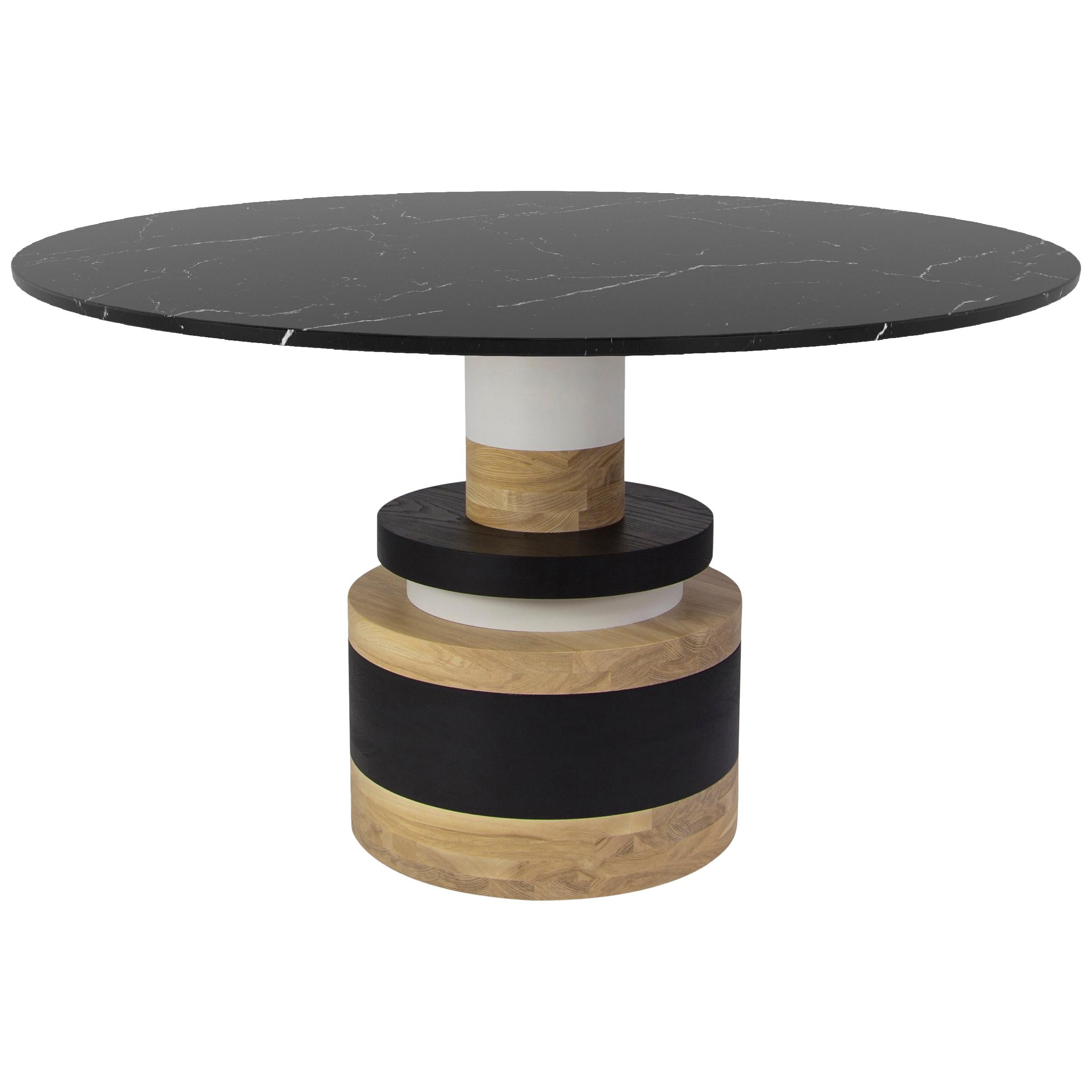 Sass Dining Table from Souda, Large, Black Marble Top
