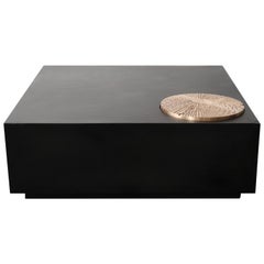 Burnished Steel and Cast Bronze Outdoor Coffee Table by Costantini, Paolo
