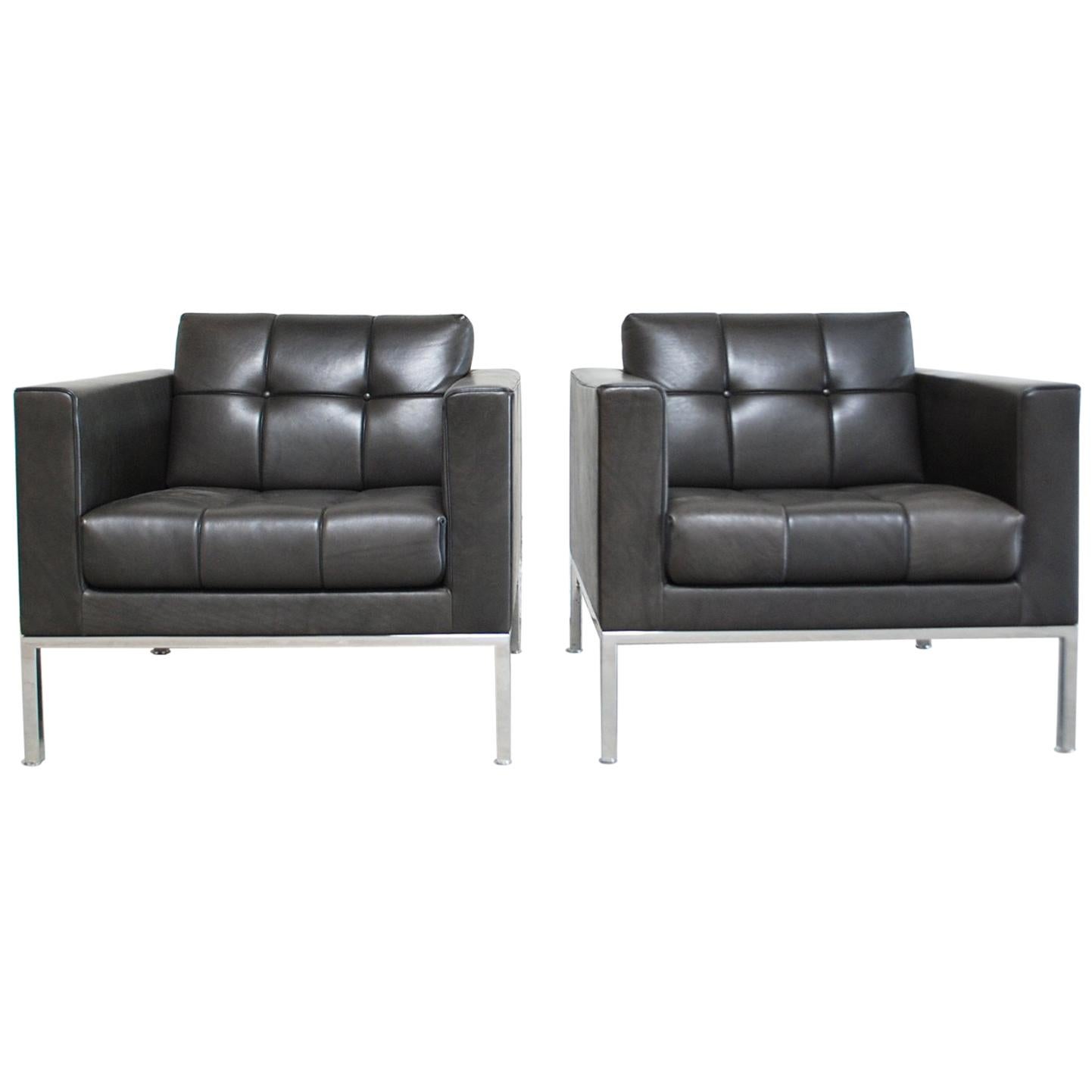 De Sede DS 159 Brown Naturale Leather Pair of Armchairs