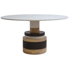 Sass Dining Table from Souda, Large, White Marble Top