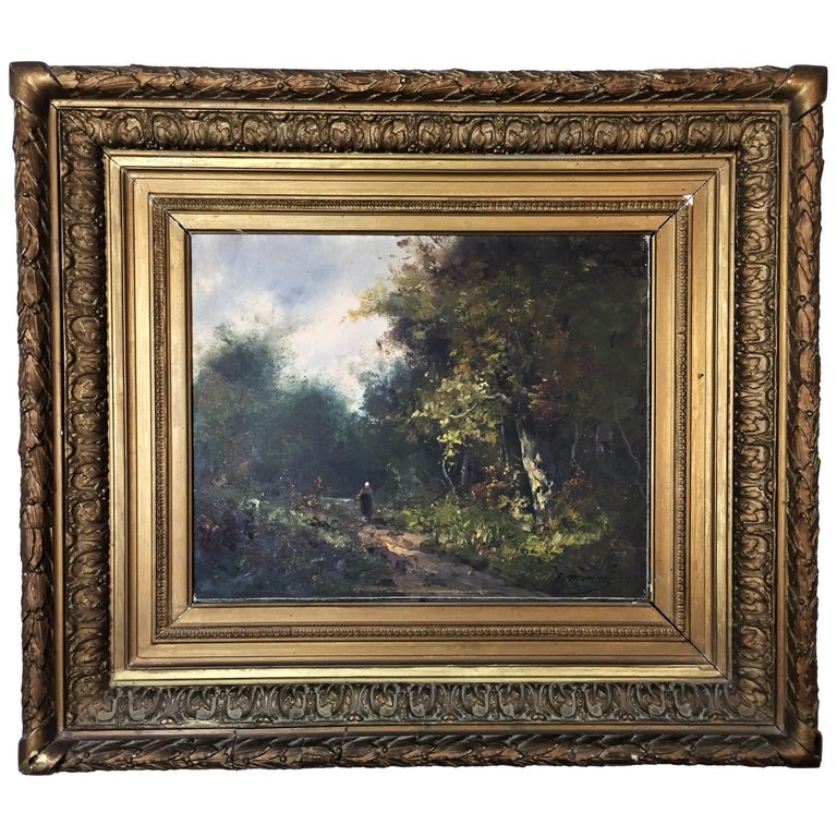 Edmund Pick-Morino "Animated Countryside Landscapes" Pair of Oils on Canvas For Sale