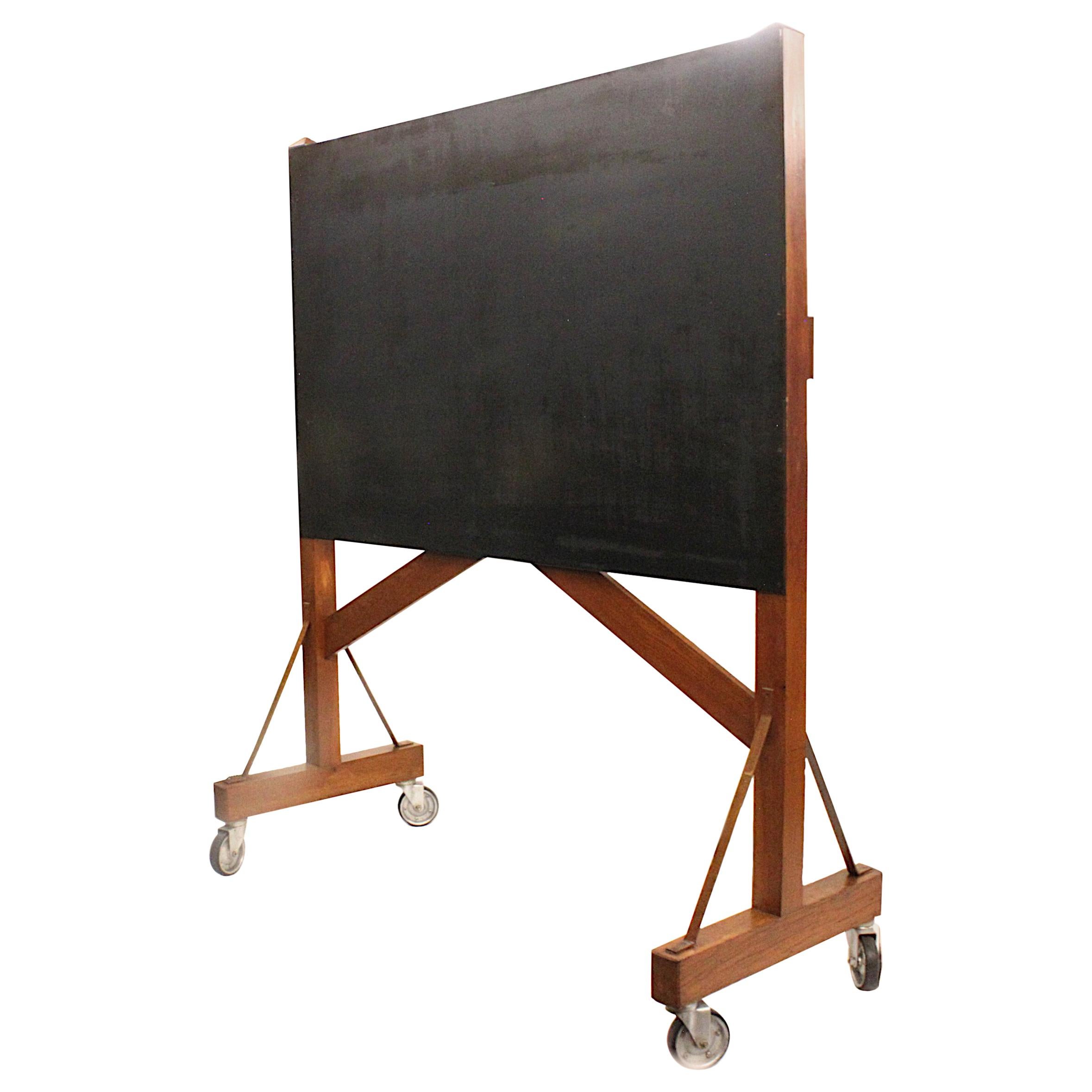 Vintage 1940s Industrial Oak Magnetic Blackboard Chalkboard Idea Board on  Wheels at 1stDibs | chalkboard on wheels, vintage blackboard, chalk board  on wheels