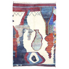 Contemporary Berber Moroccan Rug with Postmodern Style