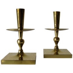 Tommi Parzinger Brass Candlesticks for Dorlyn Silversmiths, New York, 1960s