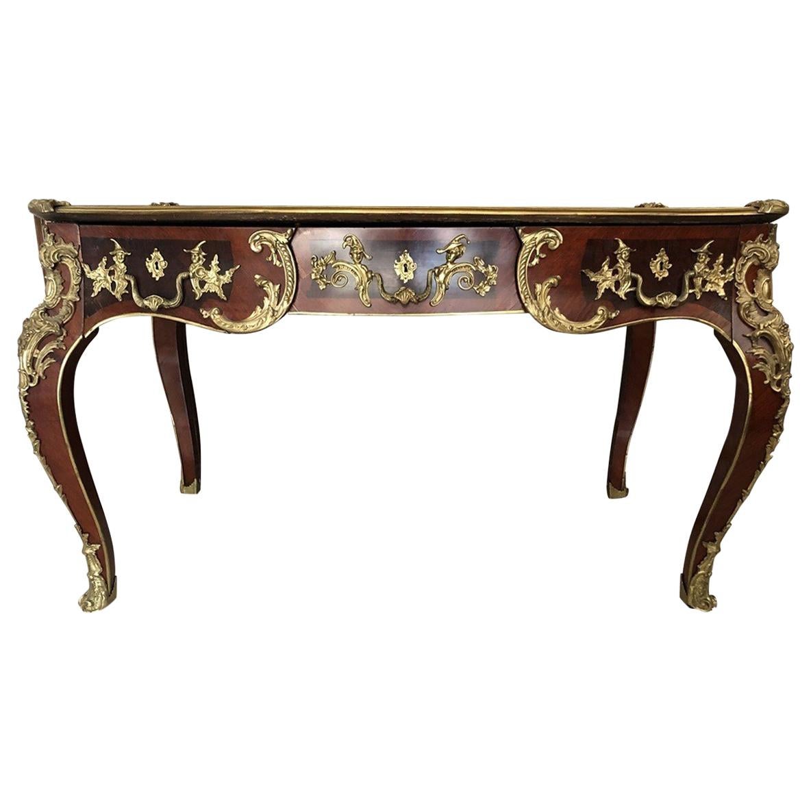 Jacques Dubois Mounted and Inlaid Bureau Plat, circa 1900