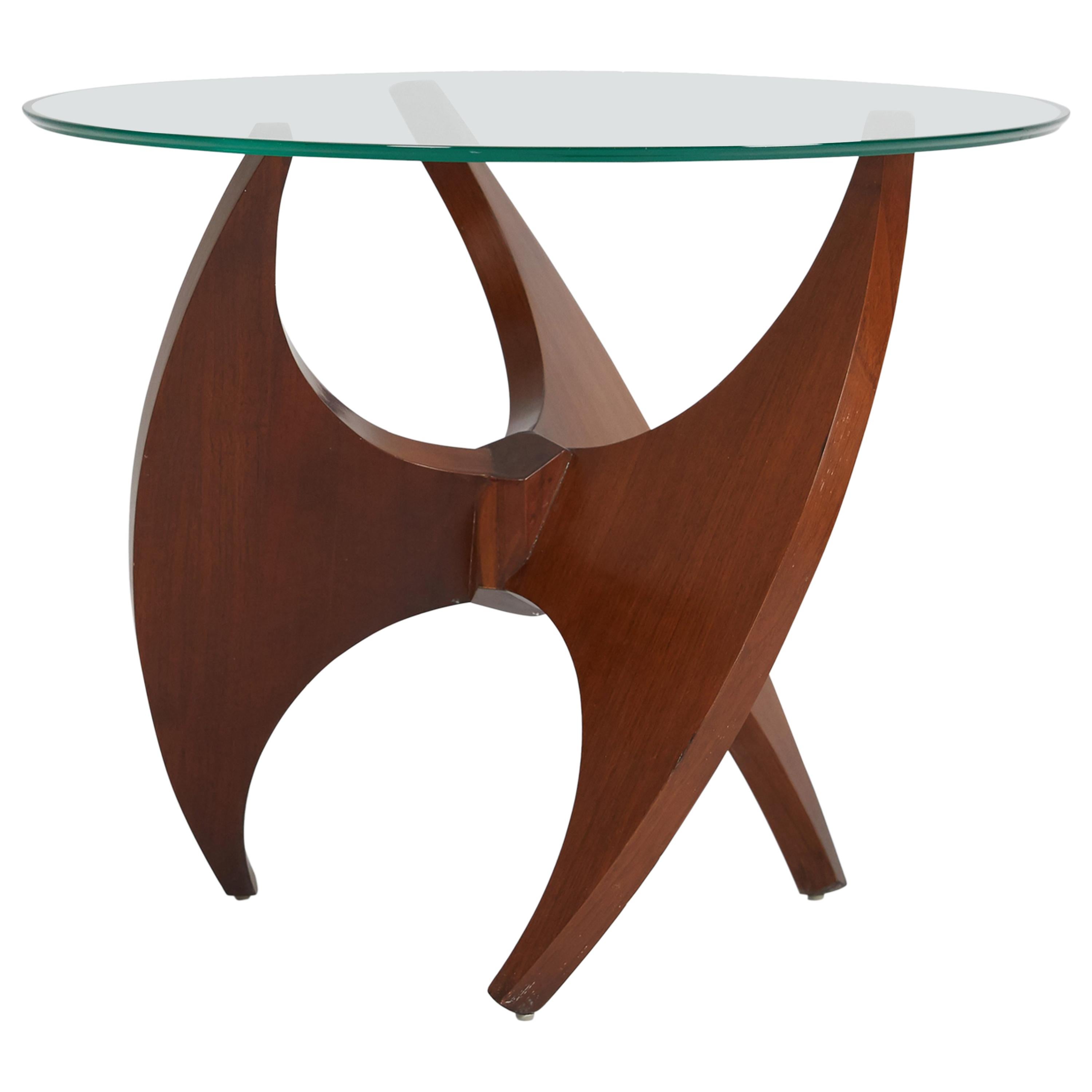 Sculptural Walnut Side Table, 1950s