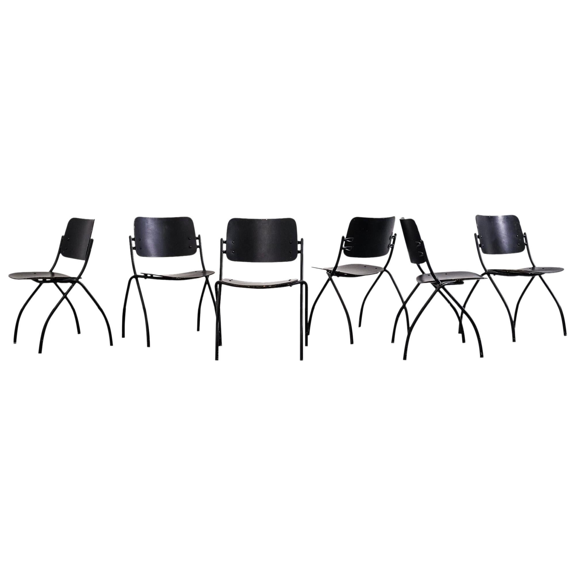 Set of Six "Nana" Chairs, Ilmari Tapiovaara for Merivaara, 1957
