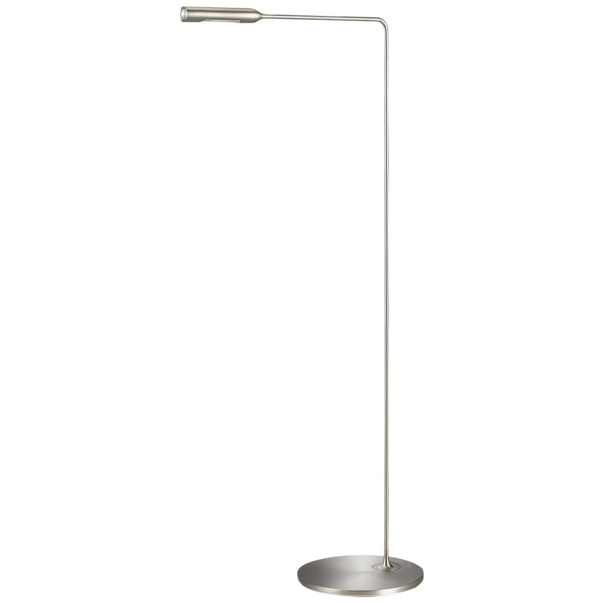 Lumina Flo Lounge Floor Lamp in Brushed Nickel by Foster+Partners For Sale