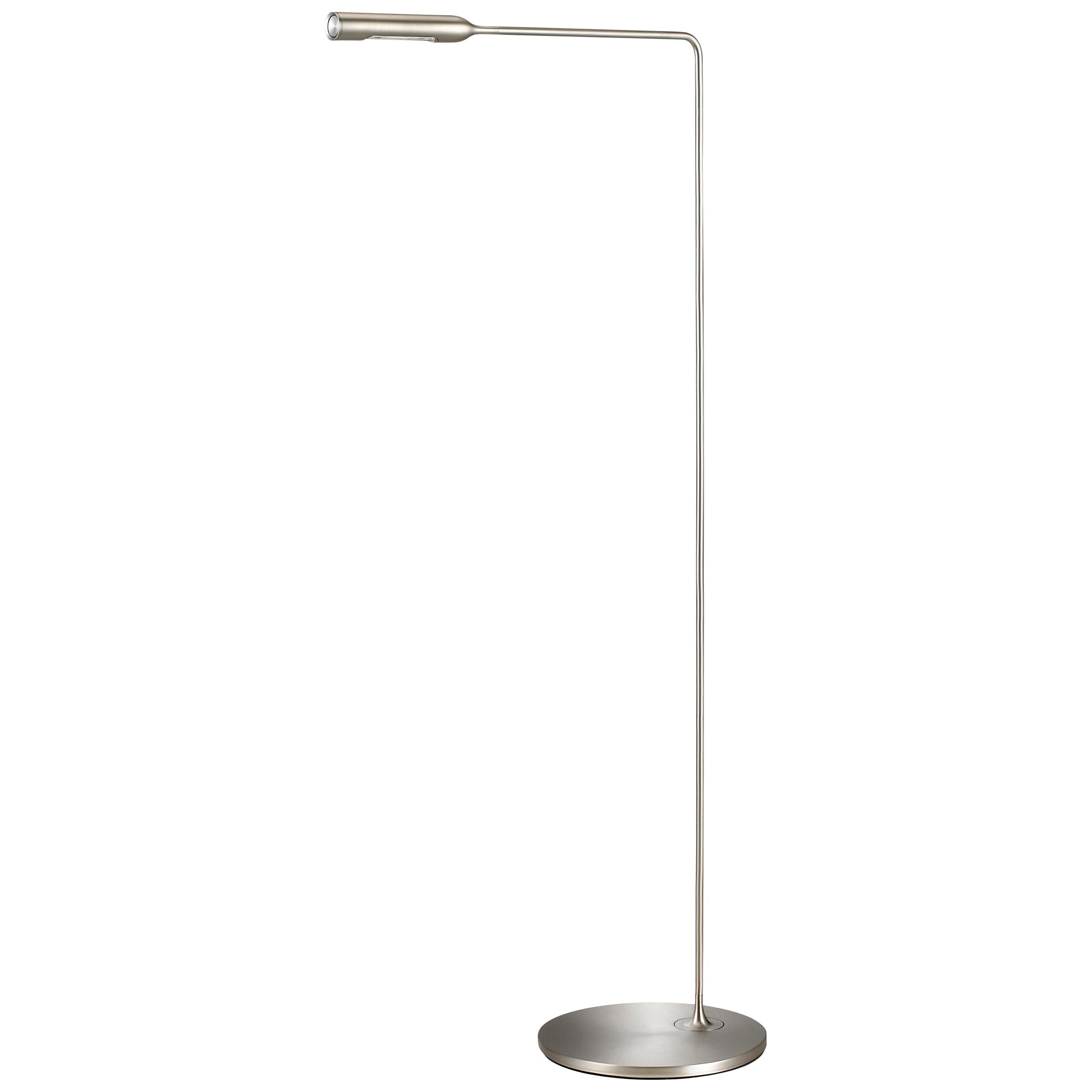 Lumina Flo Floor Lamp in Brushed Nickel by Foster+Partners For Sale