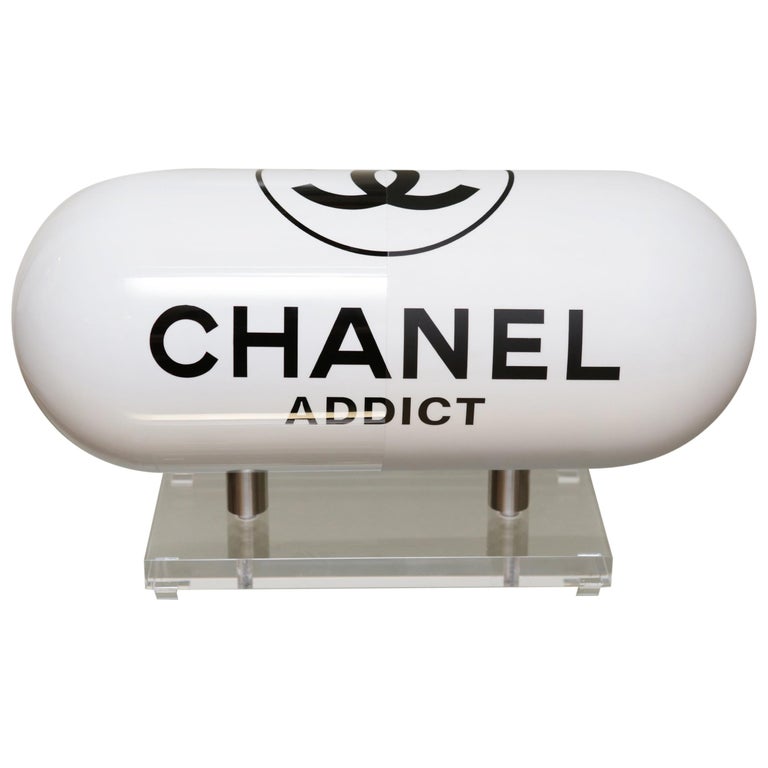 Pill Chanel Addict White Sculpture at 1stDibs