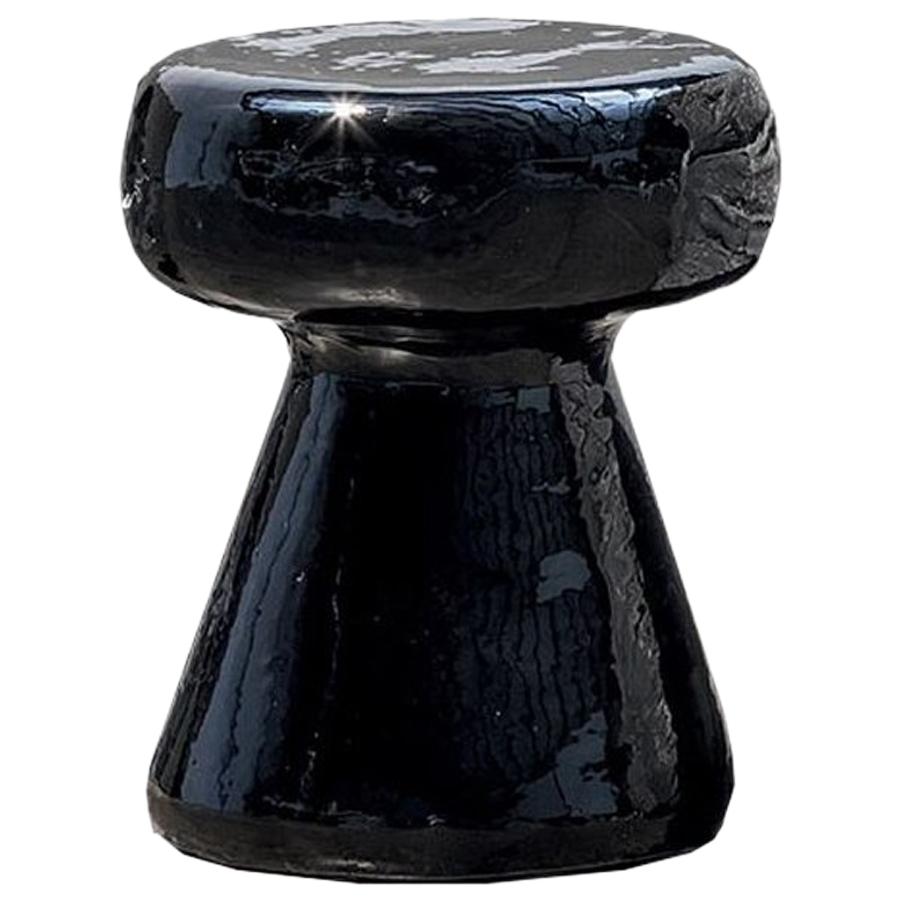 Mushroom Concrete Stool in Black or White For Sale