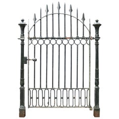 Antique Cast Iron Pedestrian Gate with Posts