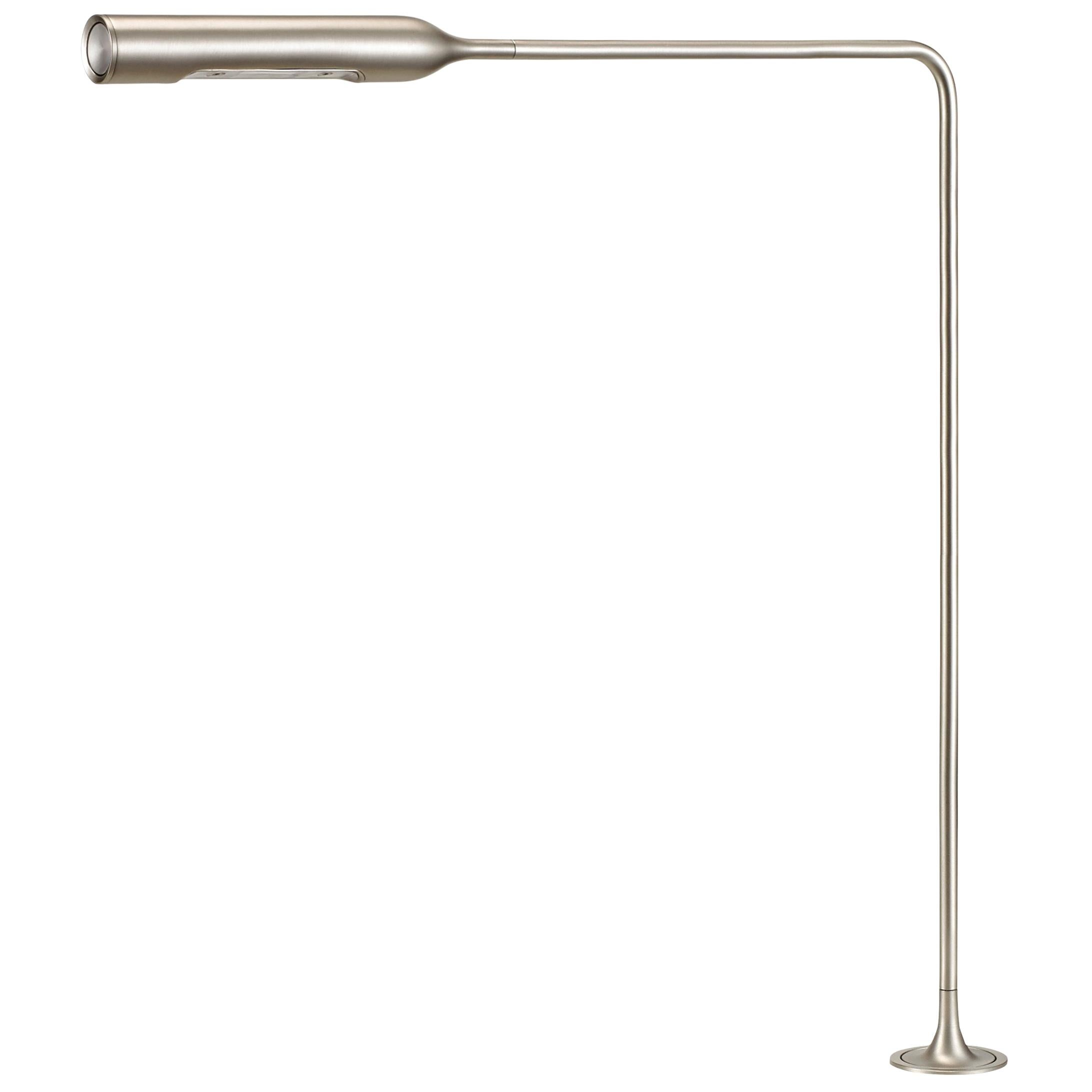 Lumina Flo Table Lamp with F46 Grommet in Brushed Nickel by Foster+Partners For Sale