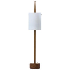 Mid-Century Modern Swedish Table Lamp in Oak and Acrylic by Luxus, Sweden