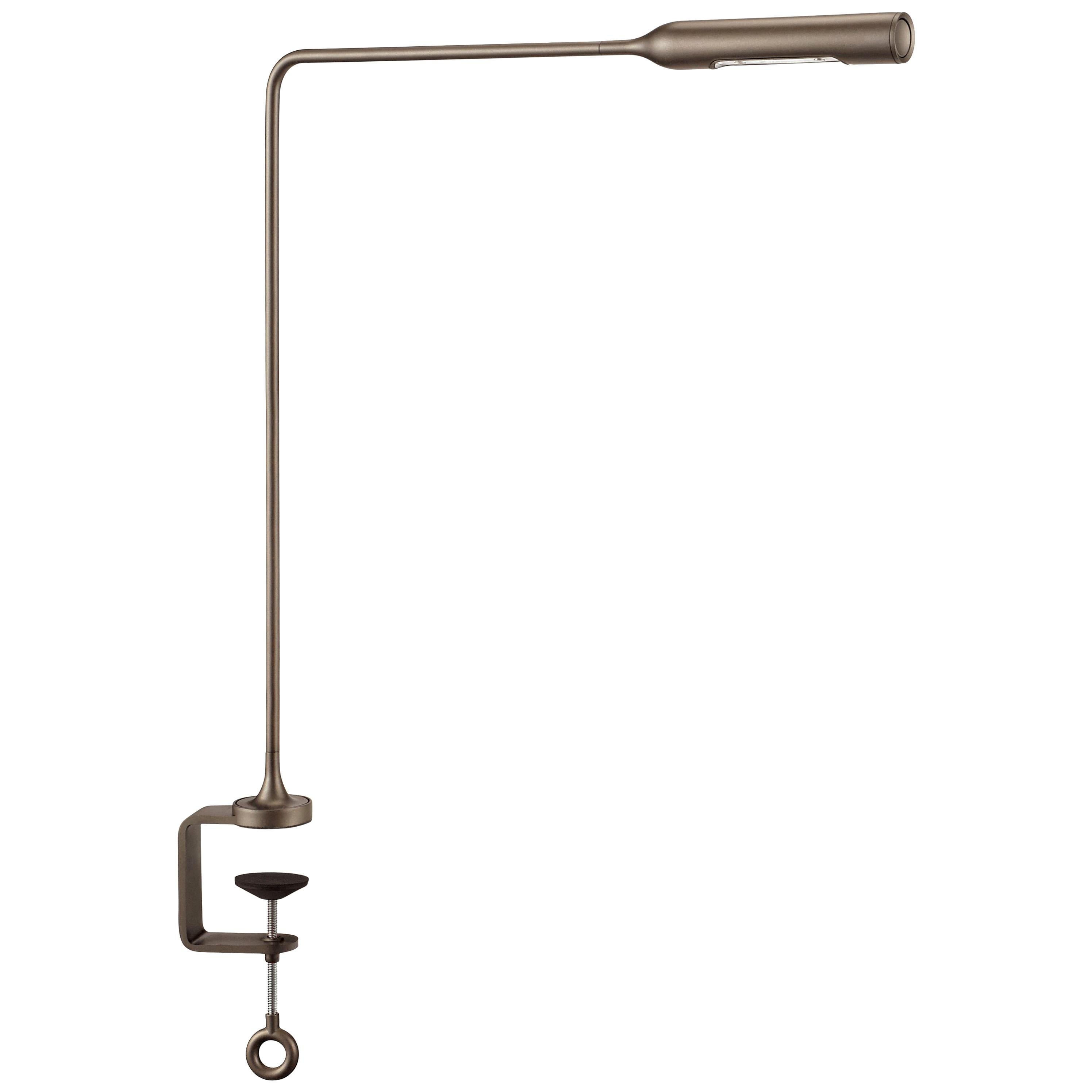 Lumina Flo Table Lamp with Clamp in Bronze Metal Paint by Foster+Partners