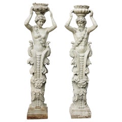 Pair of Herms Depicting a Caryatid and Atlas