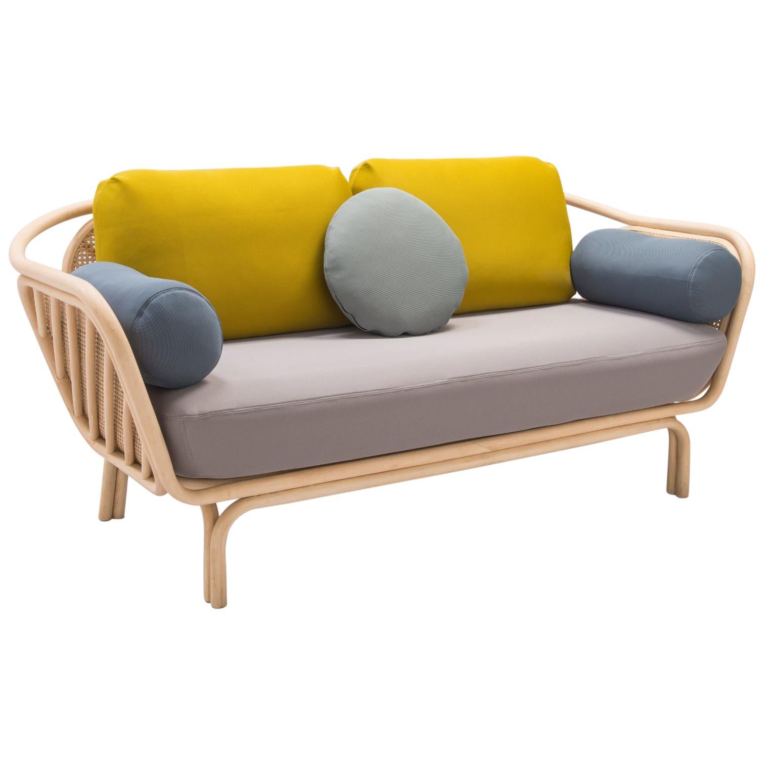 Rattan and Cane Sofa French Design