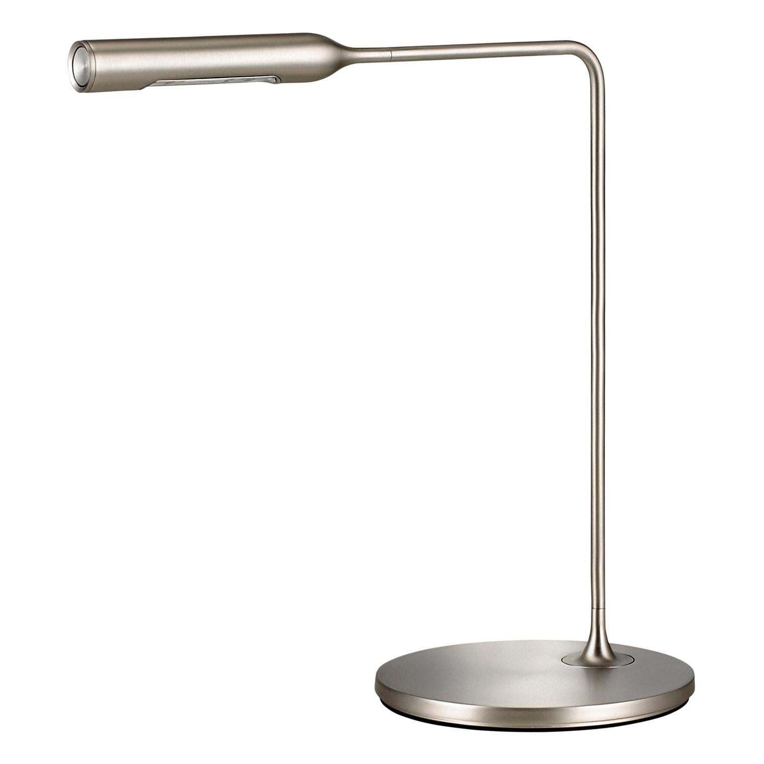 Lumina Flo Bedside Lamp in Brushed Nickel by Foster+Partners For Sale