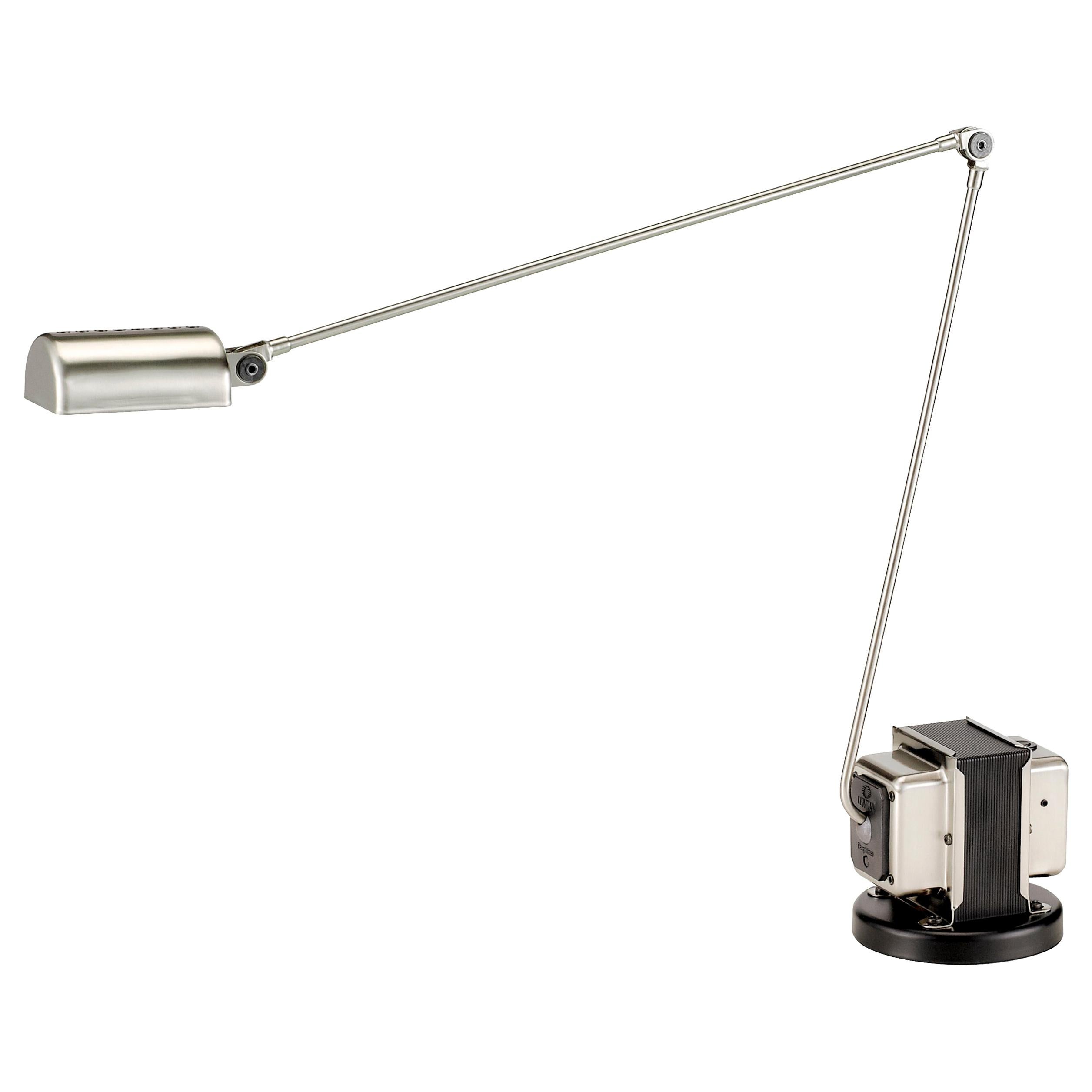 Lampe de bureau LED Lumina Daphine en nickel brossé de Tommaso Cimini en vente