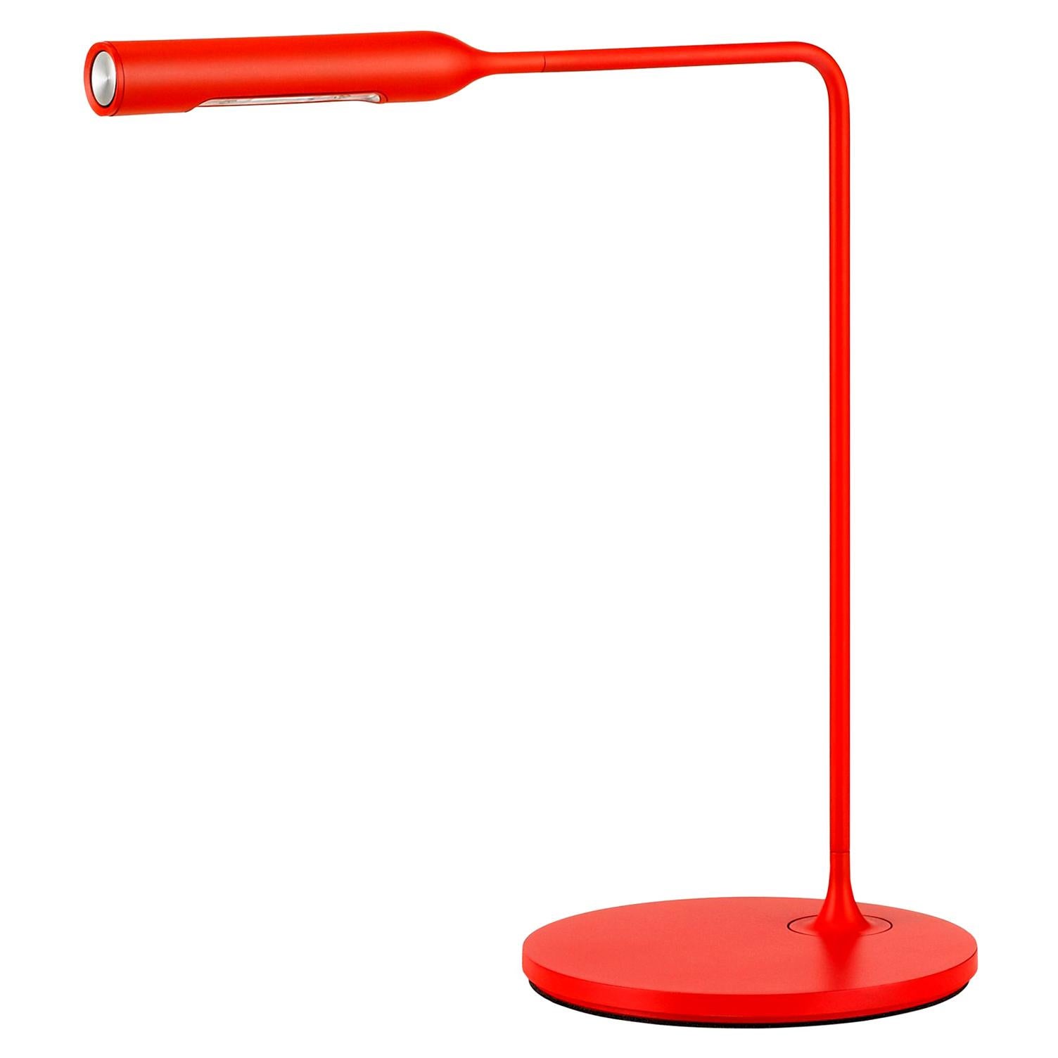 Lumina Flo Nachttischlampe in mattem Rot von Foster+Partners im Angebot