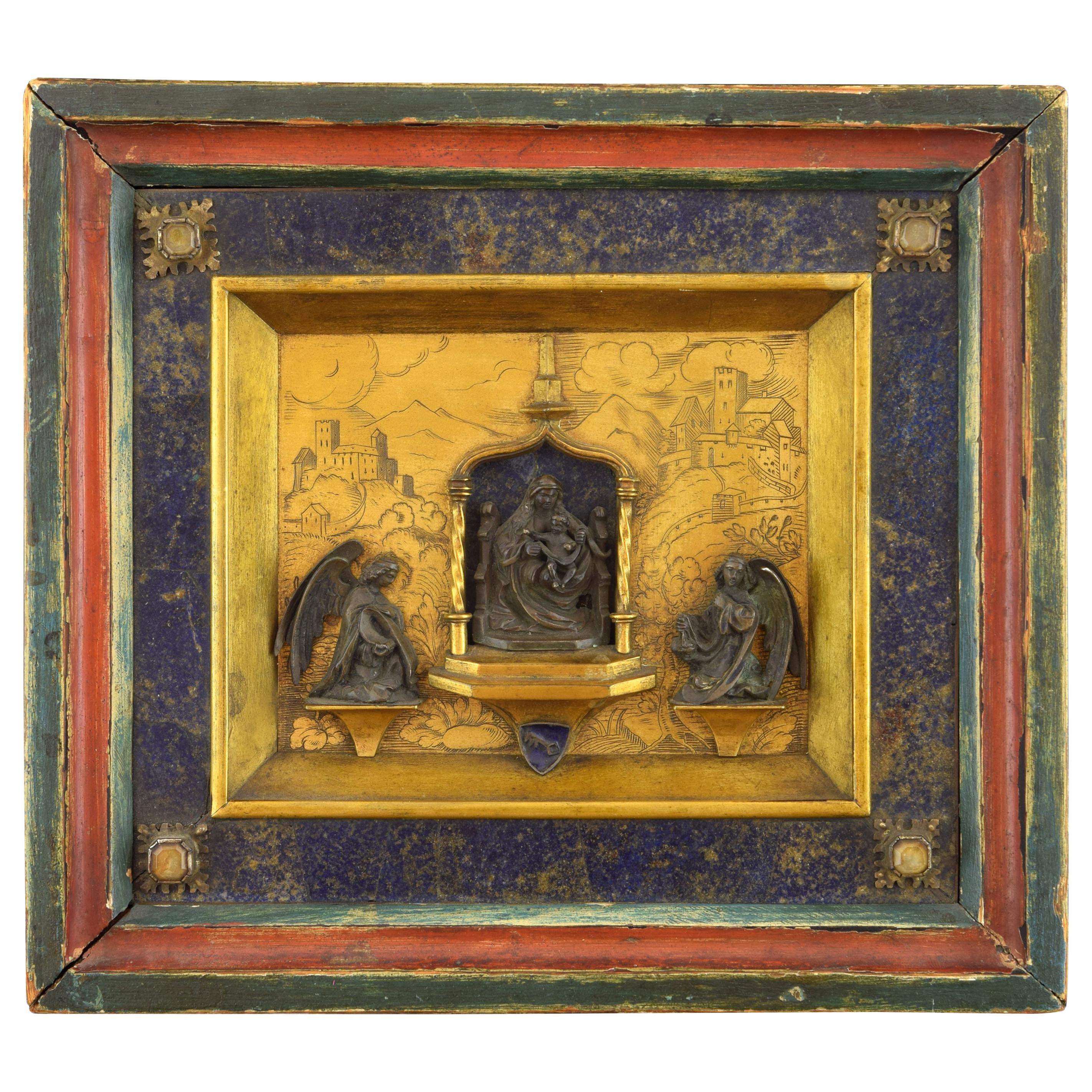 « Madonna with Child and Angels » (Madonna avec enfant et ange). Italie, XVe-XVIe siècles en vente