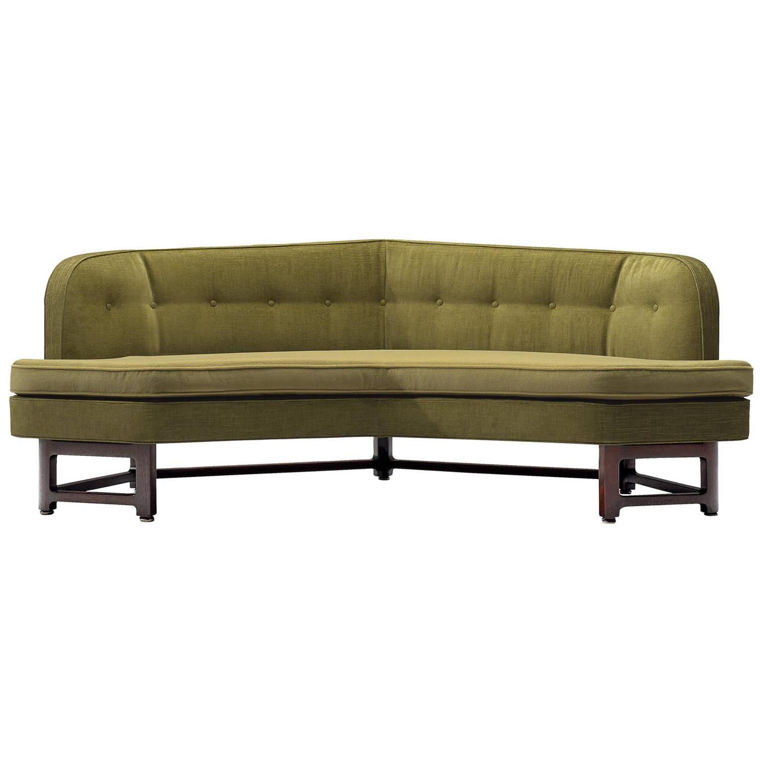 Edward Wormley Reupholstered 'Janus' Sofa with Green Upholstery