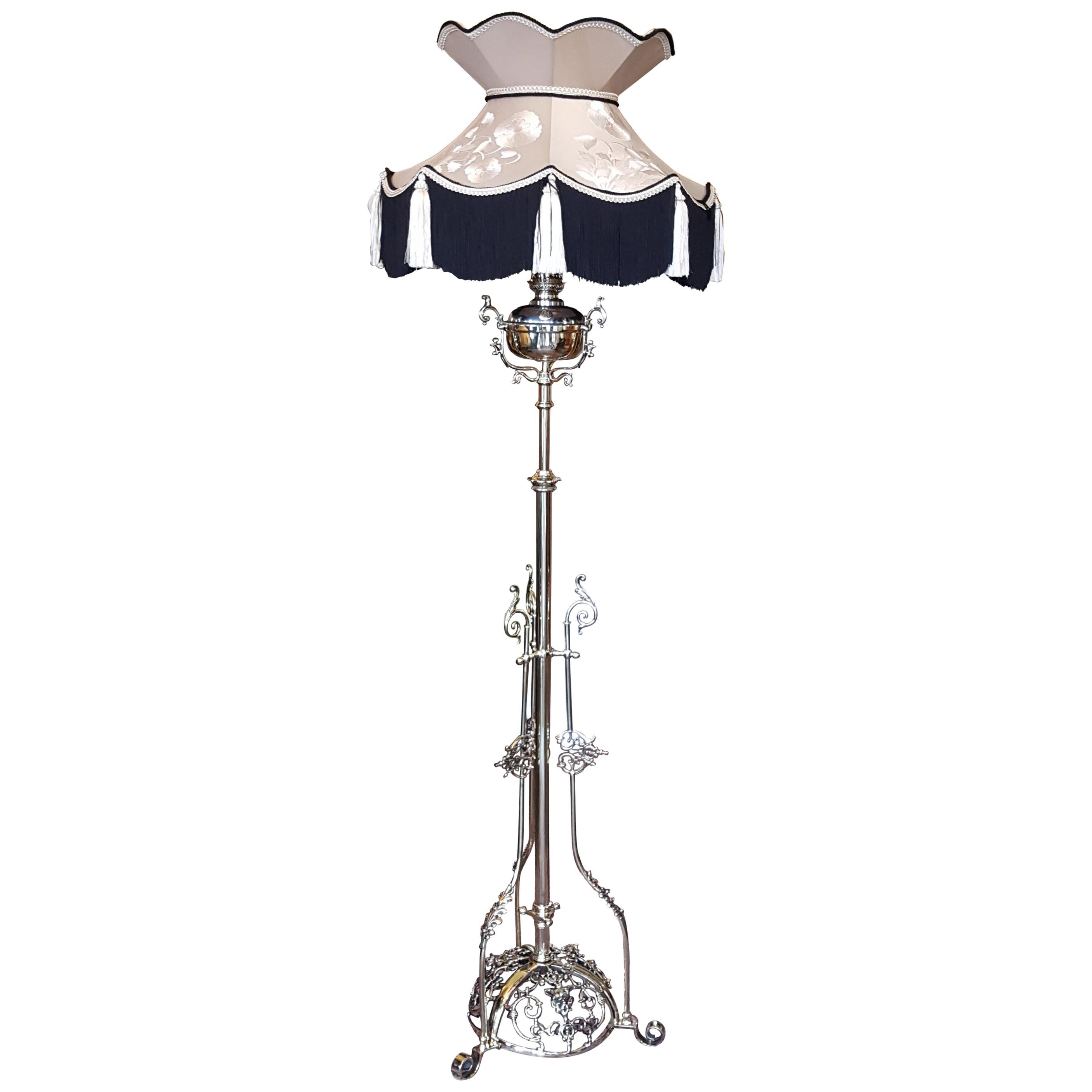 Victorian Brass Adjustable Standard Lamp