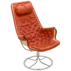 Fauteuil en cuir Bruno Mathsson, Jetson de 1964