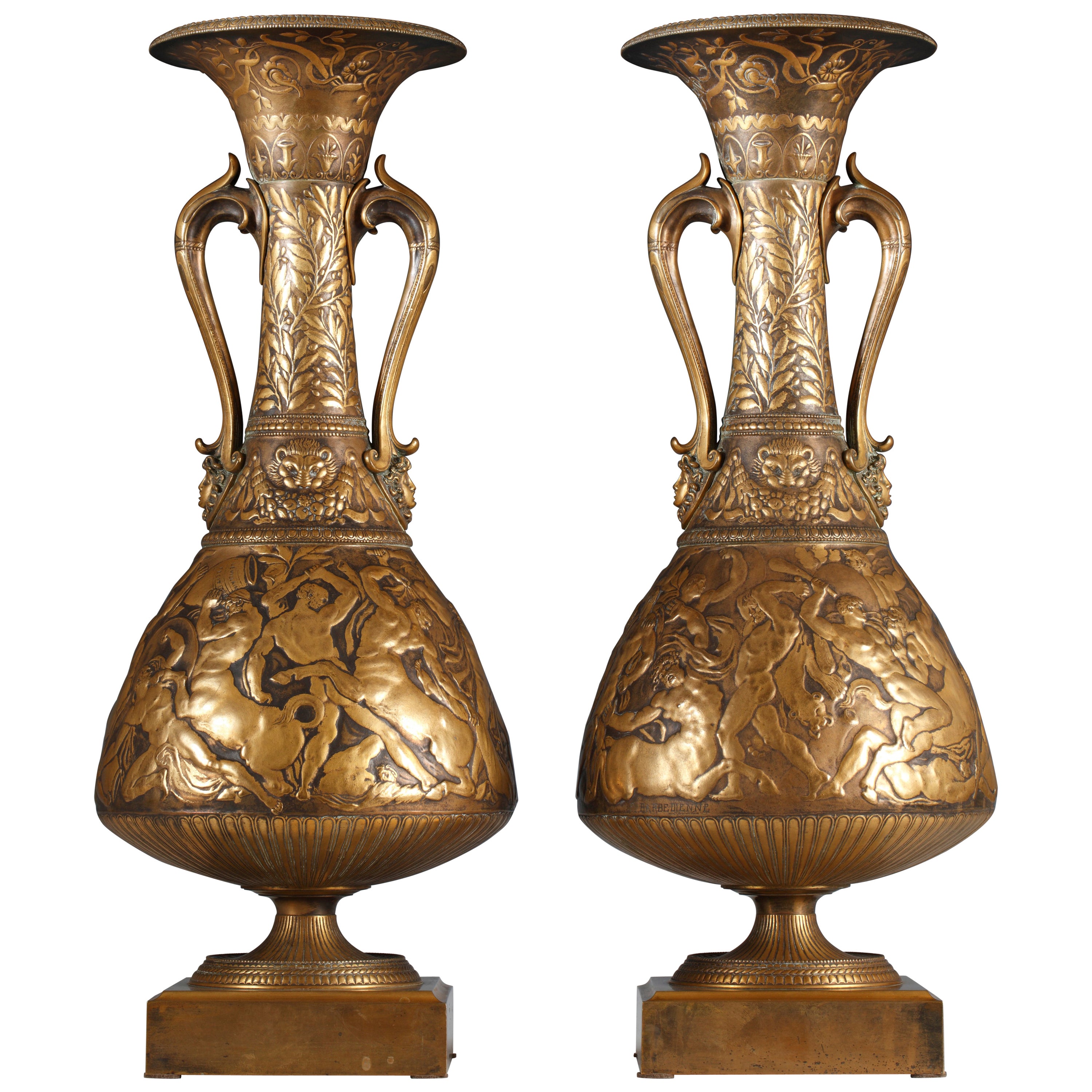Pair of Amphora Vases For Sale at 1stDibs