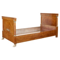 Antique Early 20th Century Birch Empire Bed Frame