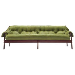 Percival Lafer Brazilian Sofa with Green Leather