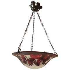 Emile Gallé Art Nouveau France Flower Lamp, 1890s