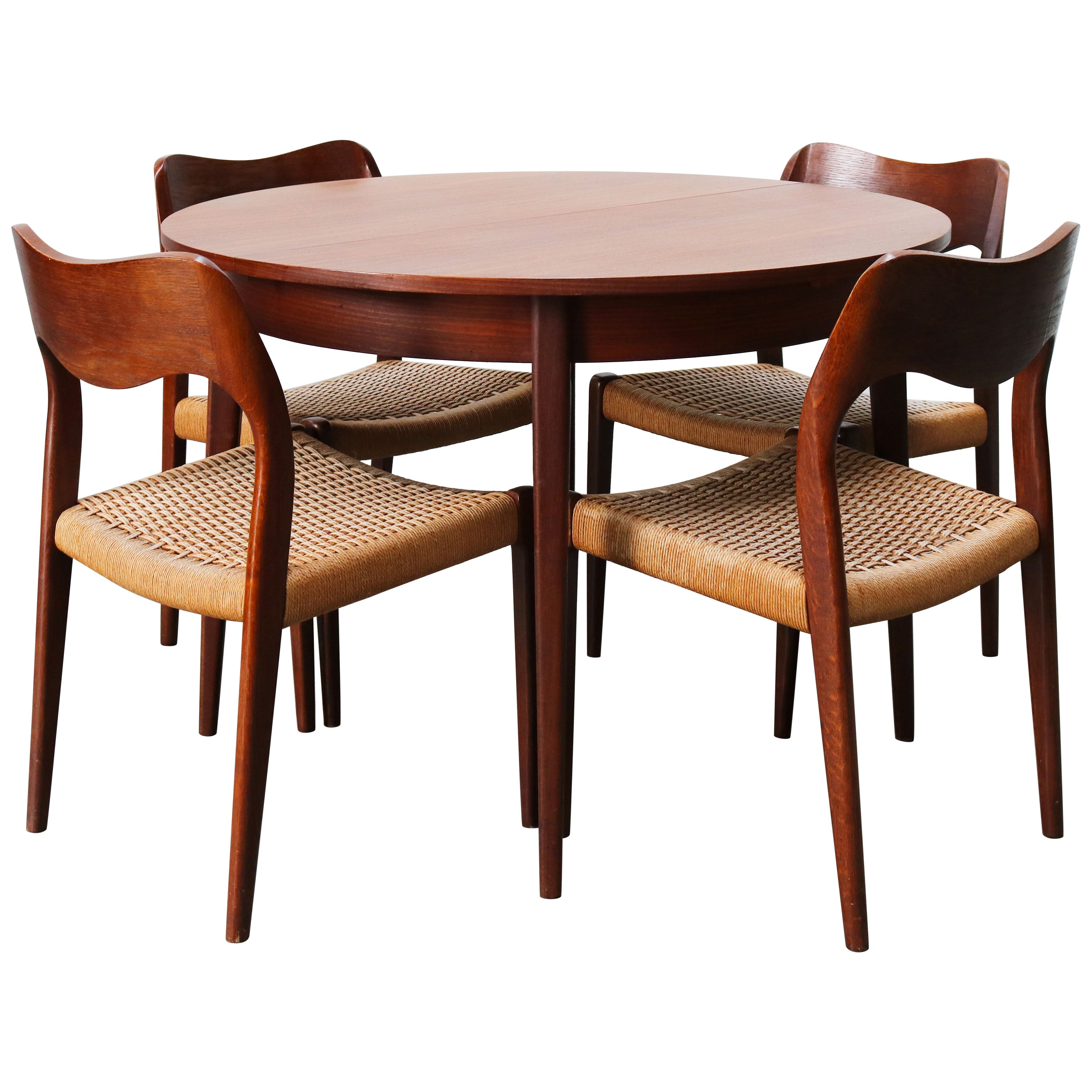 Danish Dining Room Set By Niels Otto Moller Model 76 Chairs Danish Dining Room Set By Niels Otto Moller Model 76 Chairs Papercord Teak 1950s At 1stdibs