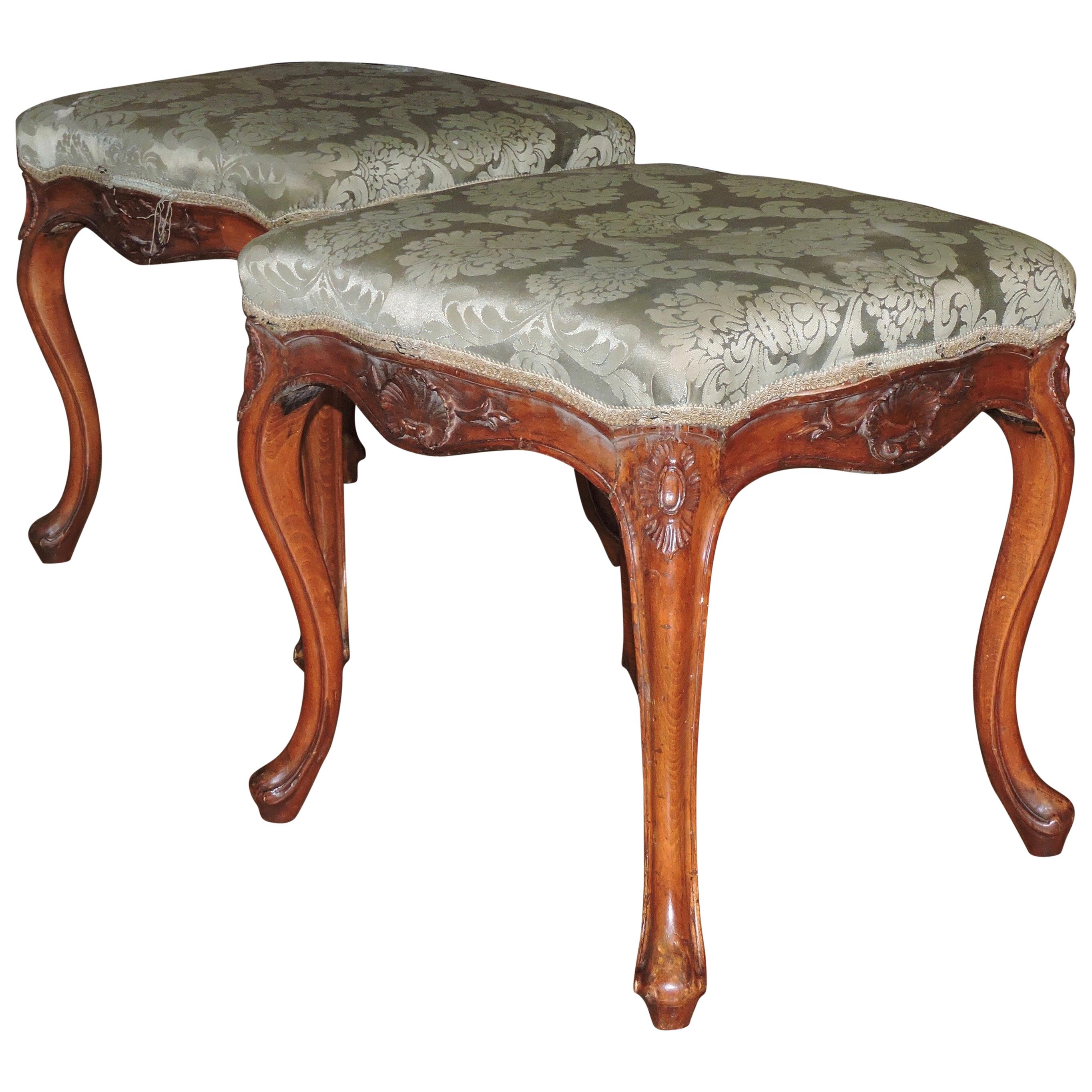 Pair of 18th Century Louis XV Stools