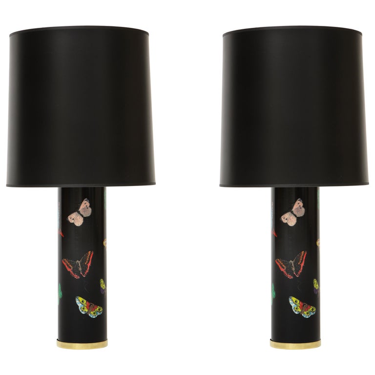 Pair of Fornasetti Farfalle Butterfly table lamps, 1970s, offered by This Place