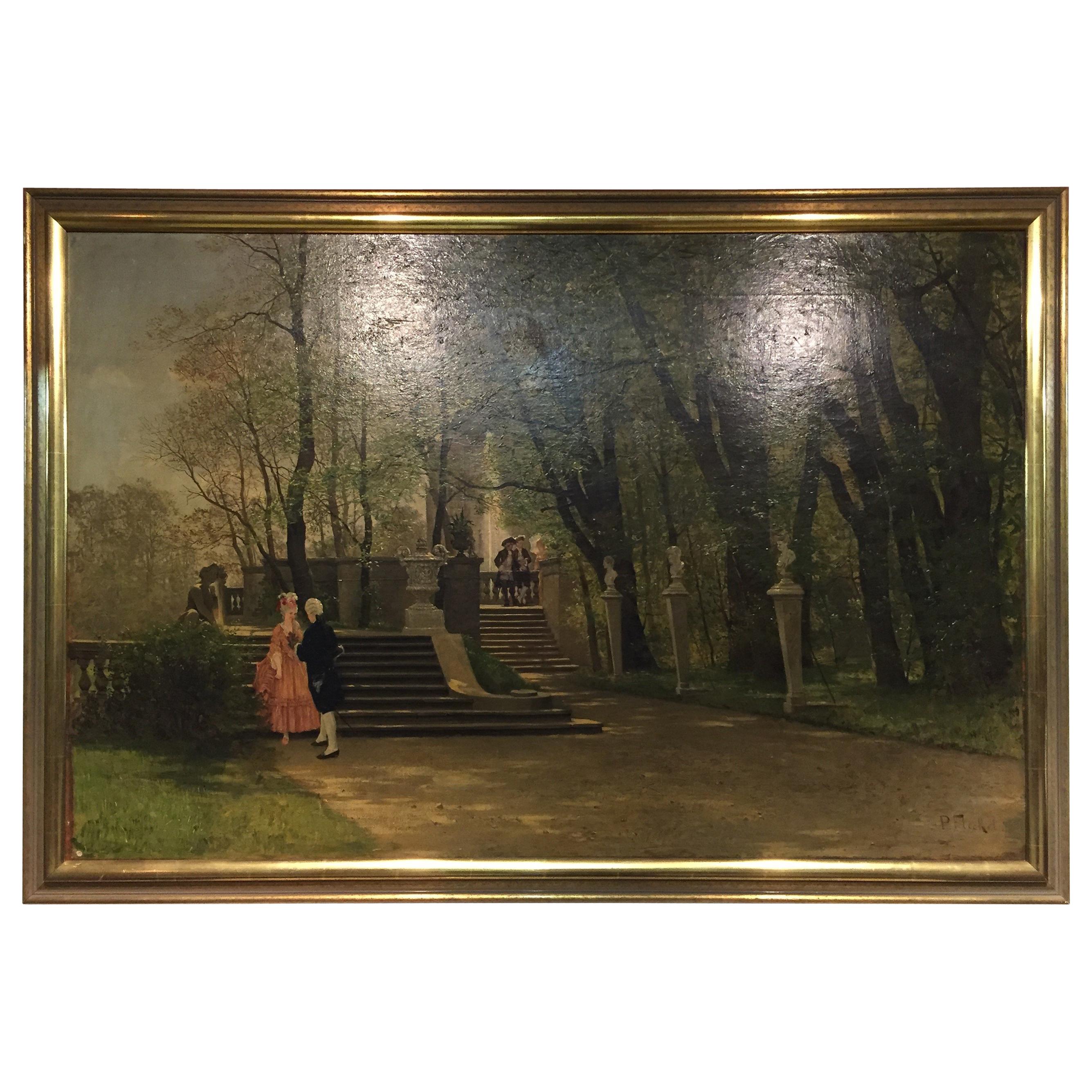 Oil Painting by P. F. Flickel in the Castle Garden