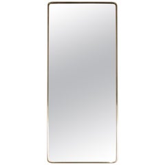 Italian Midcentury Vintage Wall Mirror with Original Brass Frame from the 1950s