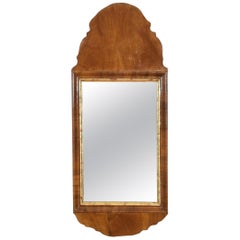 English Queen Anne Shaped Walnut and Giltwood Mirror, Early 18th Century