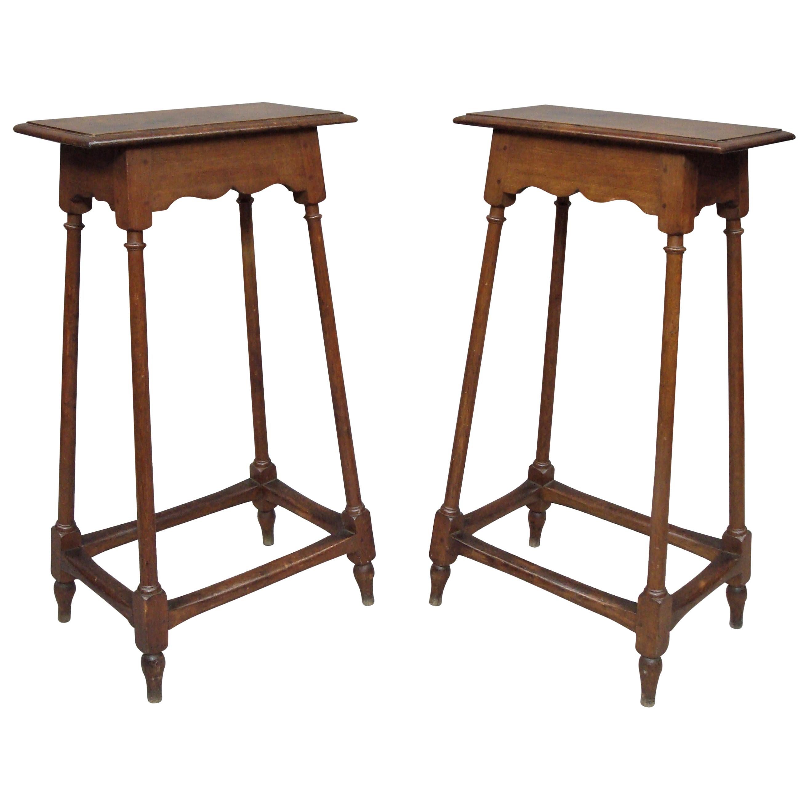 19th Century Pair of Oak Tables/Stands For Sale