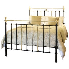 Brass and Iron Antique Bed in Black, MK170