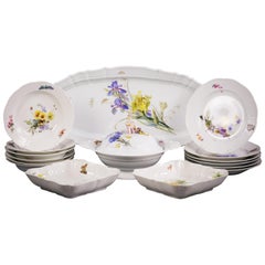 Used German Porcelain Partial Dinner Service, Meissen, 19th Century