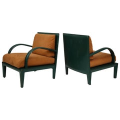 Roche Bobois Furniture 49 For At 1stdibs By Roche Bobois Negotiable Orange Green Leather Lounge Chairs 1980s France