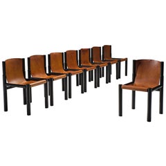 Pia Manu Original Patinated Cognac Leather Chairs